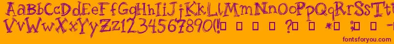 RoughageSerif-Schriftart – Violette Schriften auf orangefarbenem Hintergrund