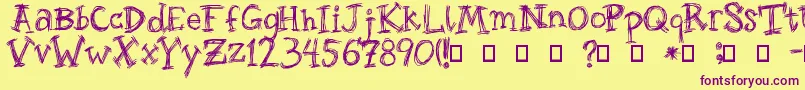 RoughageSerif Font – Purple Fonts on Yellow Background