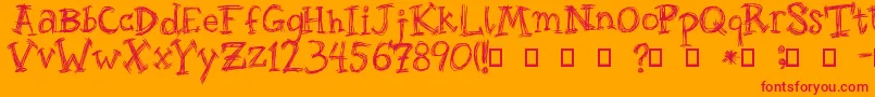 フォントRoughageSerif – オレンジの背景に赤い文字
