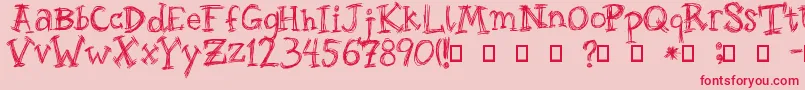 フォントRoughageSerif – ピンクの背景に赤い文字