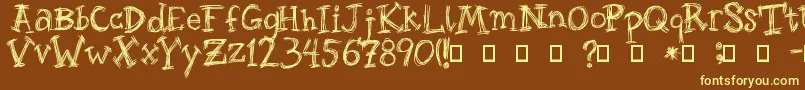 RoughageSerif Font – Yellow Fonts on Brown Background