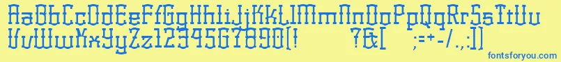 KorneuburgRegular Font – Blue Fonts on Yellow Background