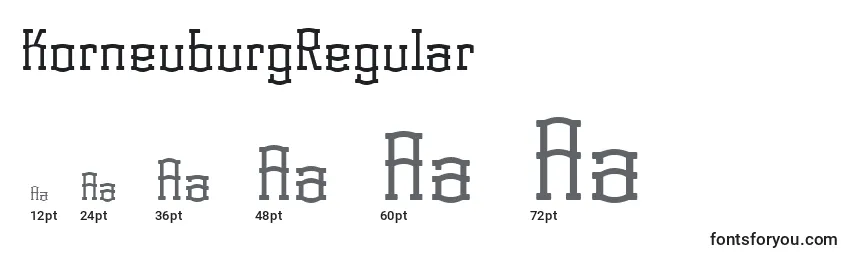 Размеры шрифта KorneuburgRegular