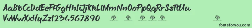 SharkyspotDemo Font – Black Fonts on Green Background