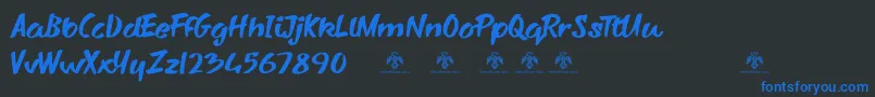 SharkyspotDemo Font – Blue Fonts on Black Background
