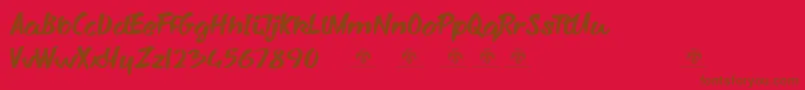 SharkyspotDemo Font – Brown Fonts on Red Background