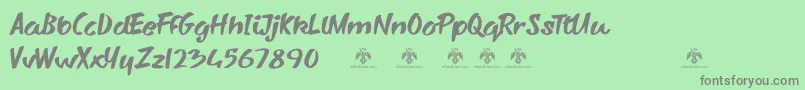 SharkyspotDemo Font – Gray Fonts on Green Background