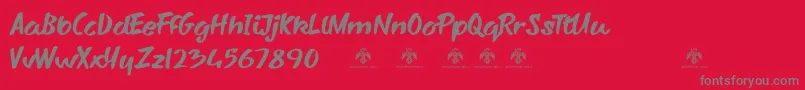 SharkyspotDemo Font – Gray Fonts on Red Background