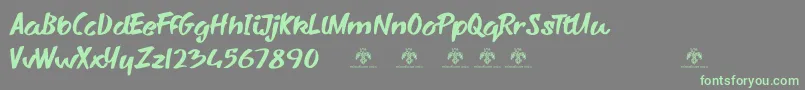 SharkyspotDemo Font – Green Fonts on Gray Background