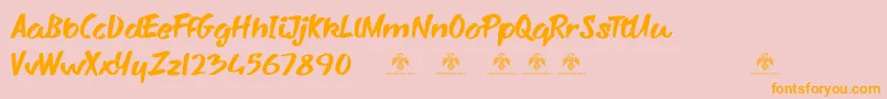 SharkyspotDemo Font – Orange Fonts on Pink Background