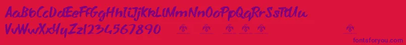 SharkyspotDemo Font – Purple Fonts on Red Background