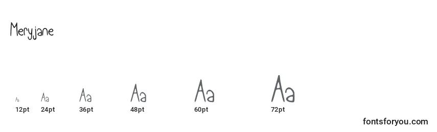 Размеры шрифта Meryjane