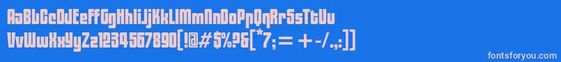 フォントBlacktulipc – ピンクの文字、青い背景