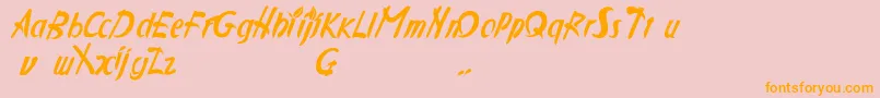 Applejuiced-Schriftart – Orangefarbene Schriften auf rosa Hintergrund