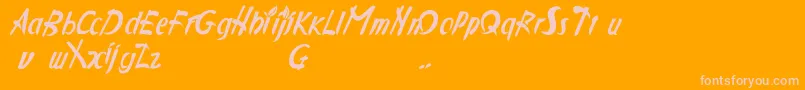 Applejuiced-Schriftart – Rosa Schriften auf orangefarbenem Hintergrund