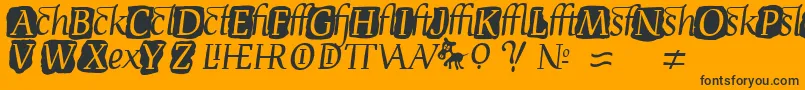 DevroyeExtra-Schriftart – Schwarze Schriften auf orangefarbenem Hintergrund