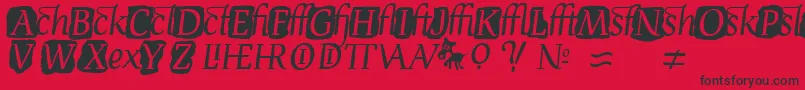 Czcionka DevroyeExtra – czarne czcionki na czerwonym tle