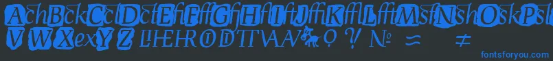 Шрифт DevroyeExtra – синие шрифты на чёрном фоне