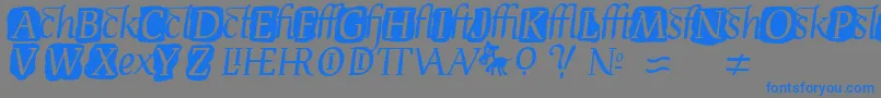 DevroyeExtra Font – Blue Fonts on Gray Background