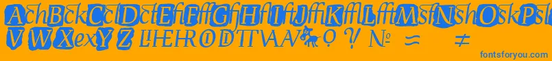 DevroyeExtra Font – Blue Fonts on Orange Background