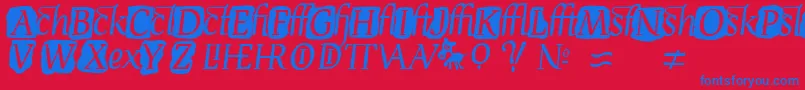 DevroyeExtra Font – Blue Fonts on Red Background