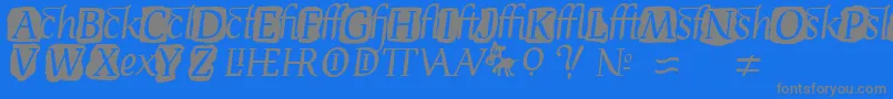 フォントDevroyeExtra – 青い背景に灰色の文字
