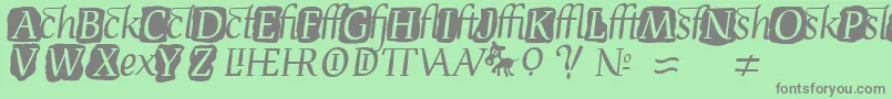 DevroyeExtra-Schriftart – Graue Schriften auf grünem Hintergrund