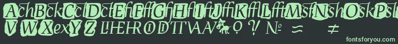DevroyeExtra-Schriftart – Grüne Schriften auf schwarzem Hintergrund