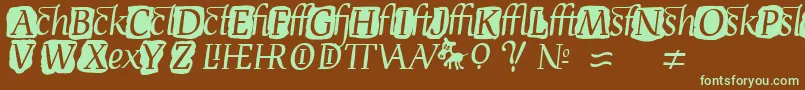 DevroyeExtra Font – Green Fonts on Brown Background