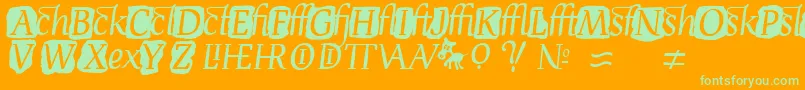 Шрифт DevroyeExtra – зелёные шрифты на оранжевом фоне