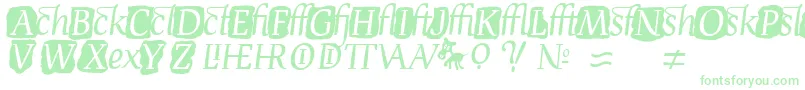 DevroyeExtra-Schriftart – Grüne Schriften auf weißem Hintergrund