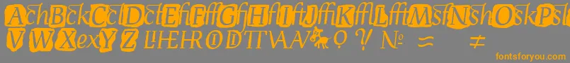 DevroyeExtra Font – Orange Fonts on Gray Background