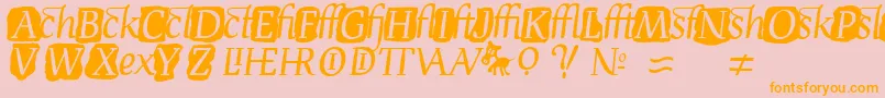 DevroyeExtra-Schriftart – Orangefarbene Schriften auf rosa Hintergrund