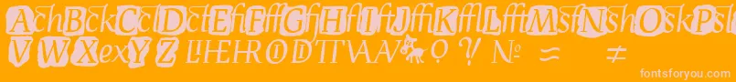DevroyeExtra Font – Pink Fonts on Orange Background