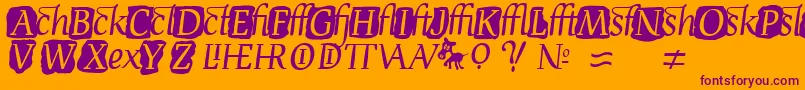 フォントDevroyeExtra – オレンジの背景に紫のフォント