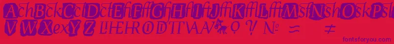 DevroyeExtra-Schriftart – Violette Schriften auf rotem Hintergrund