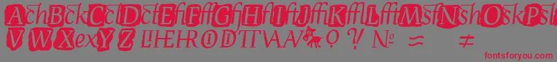 フォントDevroyeExtra – 赤い文字の灰色の背景