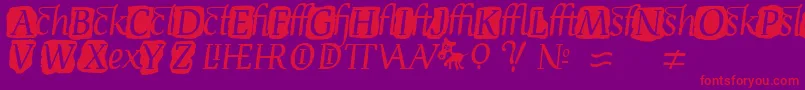 Fonte DevroyeExtra – fontes vermelhas em um fundo violeta