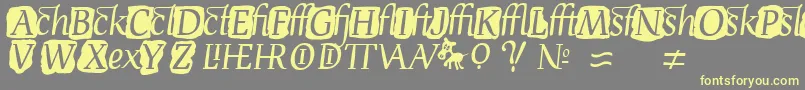 DevroyeExtra Font – Yellow Fonts on Gray Background