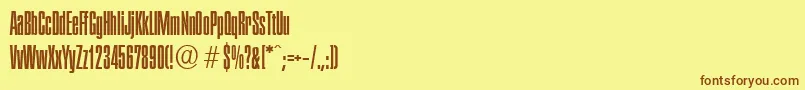 PlaketteserialLightRegular Font – Brown Fonts on Yellow Background