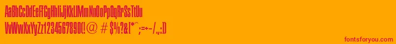 PlaketteserialLightRegular-Schriftart – Rote Schriften auf orangefarbenem Hintergrund