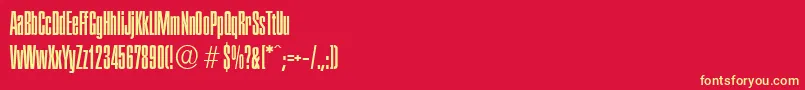 PlaketteserialLightRegular Font – Yellow Fonts on Red Background