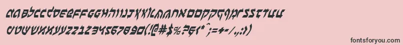 Police BenZionCondensedItalic – polices noires sur fond rose
