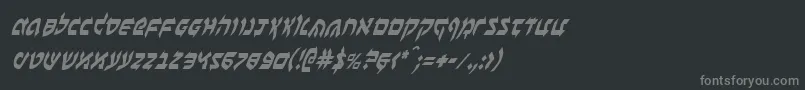 BenZionCondensedItalic Font – Gray Fonts on Black Background