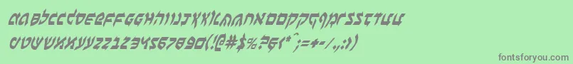 BenZionCondensedItalic Font – Gray Fonts on Green Background
