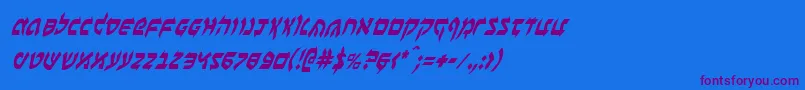 Weitere Informationen zur BenZionCondensedItalic-Schriftart BenZionCondensedItalic-Schriftart – Violette Schriften auf blauem Hintergrund