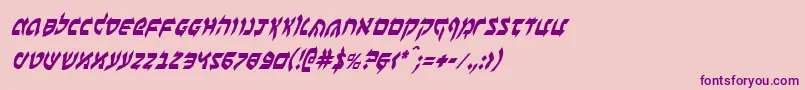 Fonte BenZionCondensedItalic – fontes roxas em um fundo rosa