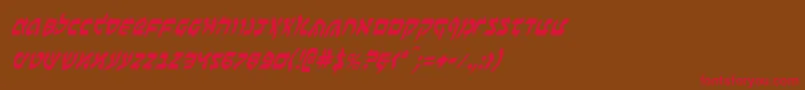 BenZionCondensedItalic Font – Red Fonts on Brown Background