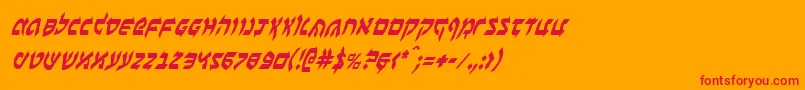 BenZionCondensedItalic Font – Red Fonts on Orange Background