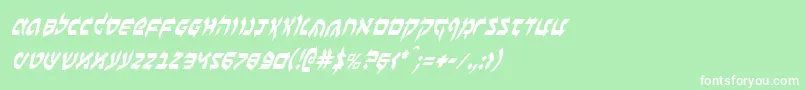 BenZionCondensedItalic Font – White Fonts on Green Background